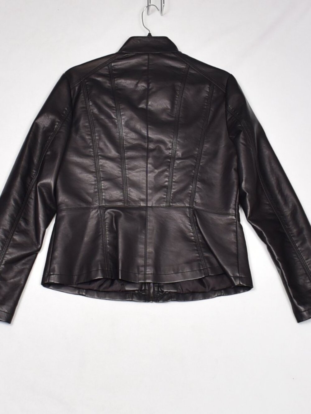 Giacca Faux Leather Women's Jacket Size Medium - Picture 10 of 11